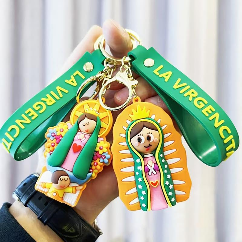 1 Pc Cute Doll Keyring Jesus Virgen De Guadalupe Anime Keychain