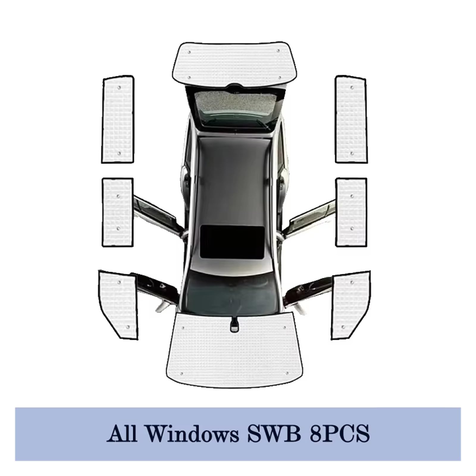 Sonnenblenden Für VW Für Transporter T6 .1 SWB 2015-2024 Fenster Vorhänge Wärme Schützen Windschutzscheibe Sonnenschirm Isolierung Sonnenblende(All Sunshades)