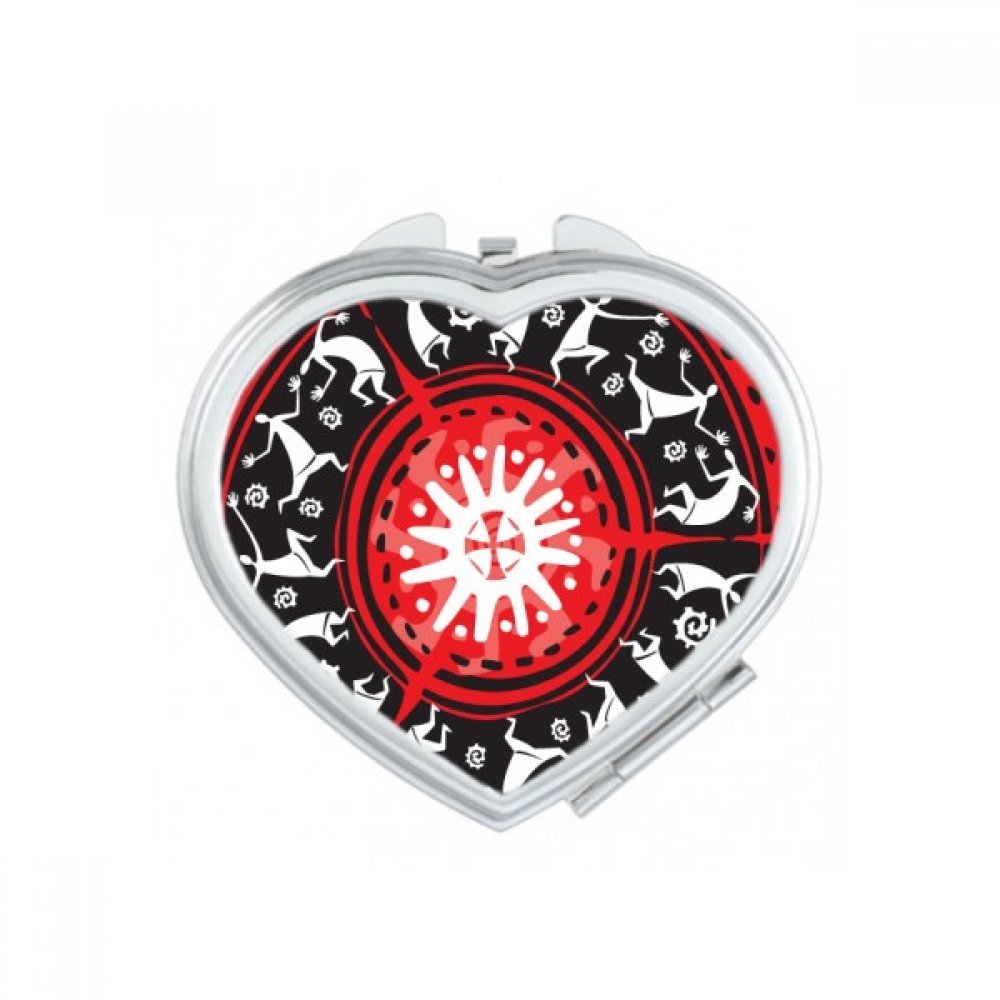 Miroir compact Mexique silhouette totems cœur double face netteté parfaite