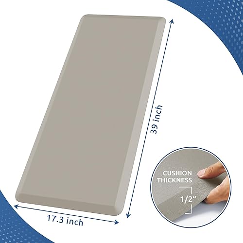 Miniatura 316 de KitchenClouds - Tapete acolchado antifatiga, impermeable, antideslizante, cómodo, para escritorio de pie, cocina, fregadero, hogar y oficina, 17.3 x