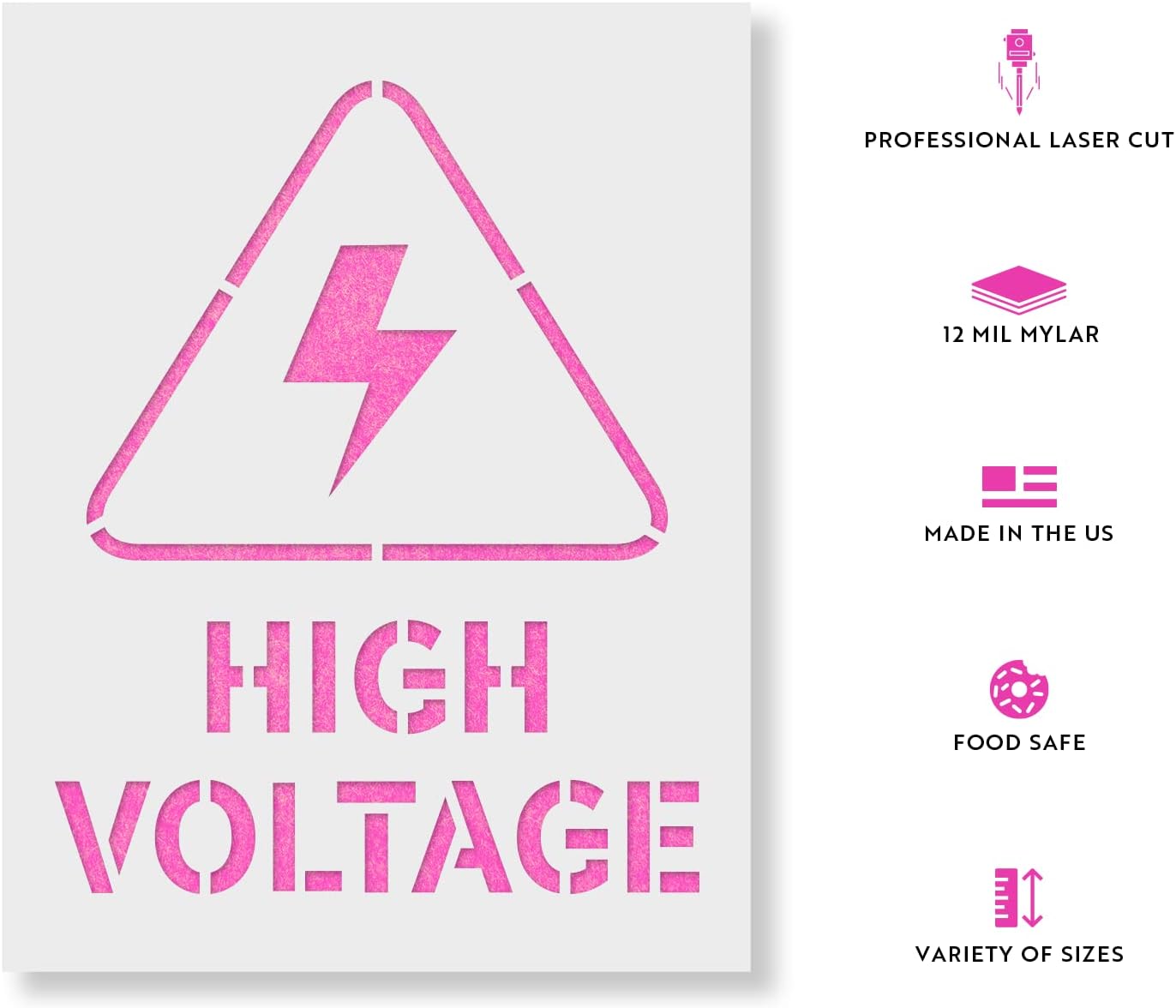 High Voltage Symbol Stencil - Precision Industrial Designs with Optimized Stencils, Art Stencils