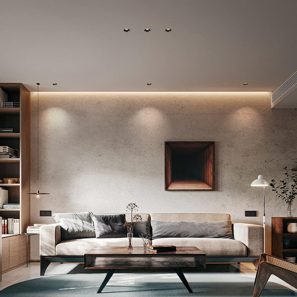 3inch Recessed Ceiling Light 7W/12W Anti-Glare Led Spotlight for Living Room Kitchen,Adjusted by 30°Downlight 3000k Warm Light Closet Light Fixtures