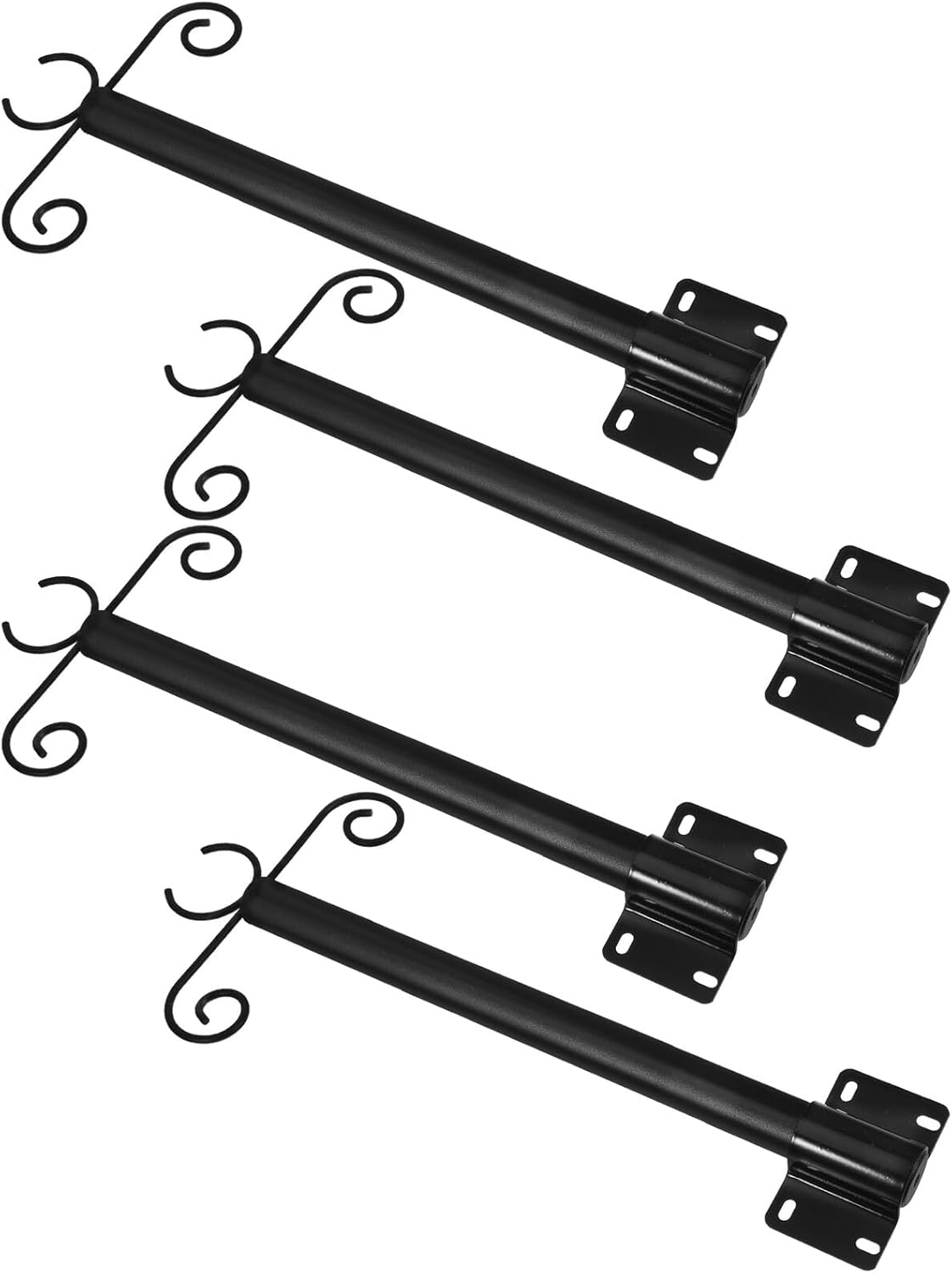 Heavy Duty Outdoor String Light Poles with Bird Feeder Hanger, 40cm Metal Support Rods for Patio, Deck, and Garden Hanging Lights, 4pcs