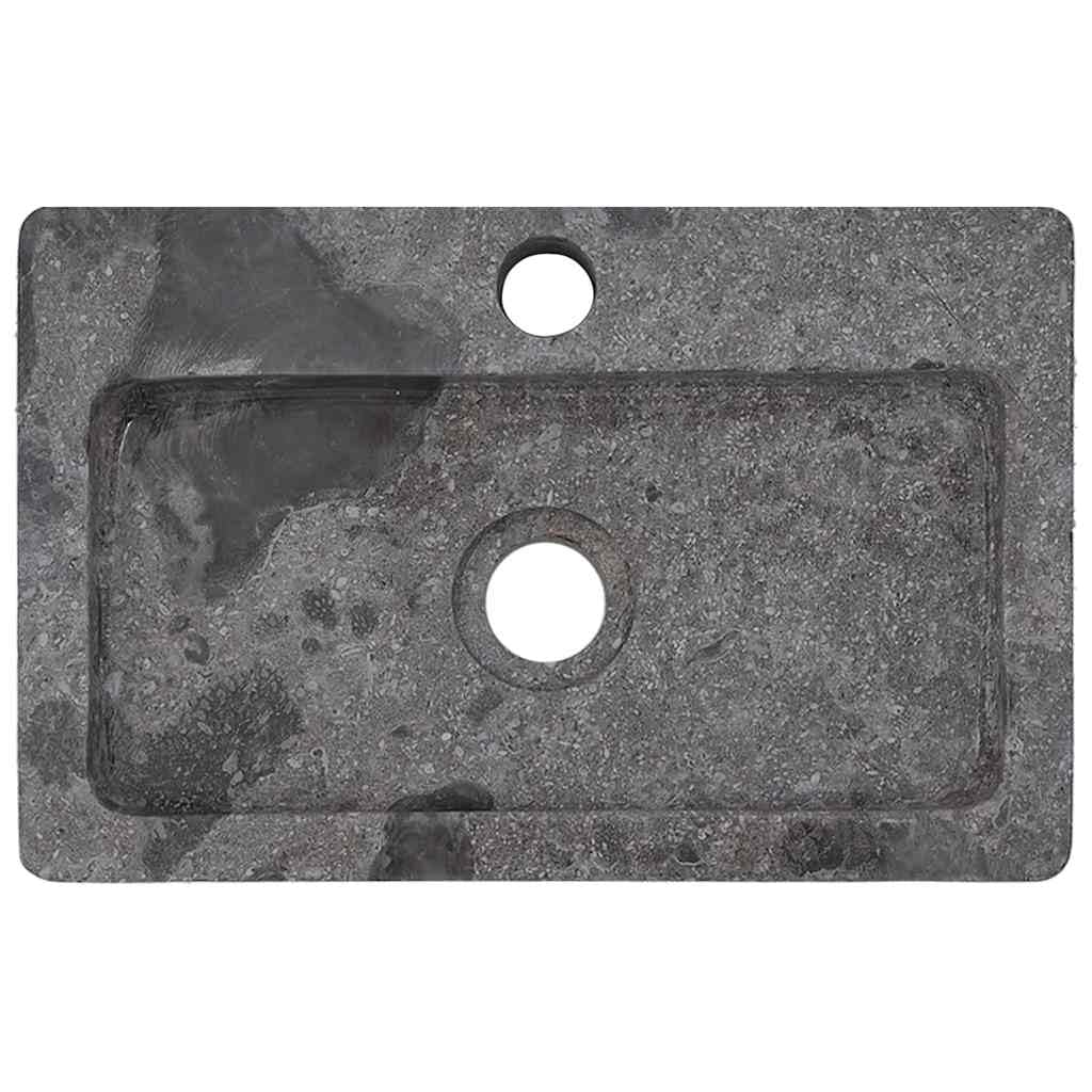 vidaXL Sink Wash Basin Washroom Sink Bathroom Natural Stone Basin Toilet Washroom Accessory Washing Tool Indoor Grey 38x24x6.5 cm Marble