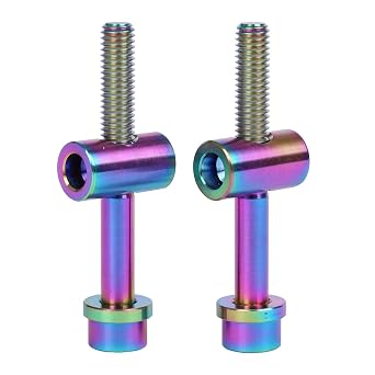 2PCS Titanium M5x40mm Bolt Nut Washer Bicycle SeatPost Fixed Bolt Ranibow