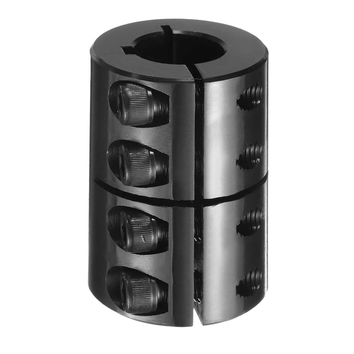 uxcell Shaft Coupling, 1/2" to 1/2" Bore, 1-1/8" OD, 1-3/4" Length, Black Oxide Plated Rigid Single Split Clamping Coupling with #8-32 x 1/2" Set Screws for 3D Printer Motor Wheel