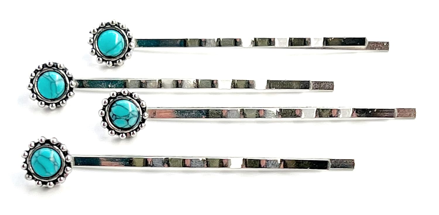 Boho Turquoise Hair Pin, Western Hair Pins, Cowgirl Hair Clip, Decorative Bobby Pin, Womens Hair Accessories, Southwestern Barrette, Cute Clip