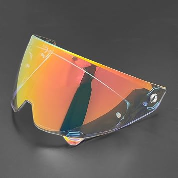 Motorcycle Helmet Visor Replacement Lens for RUROC Atlas 3.0 4.0, Anti-Fog & Anti-Scratch Tinted/Clear Options Helmet Lens for Street Riding and Daily Use,B Aurora Red