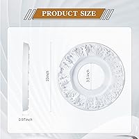 Vista 2 de 2 Pieces Ceiling Medallion Molded White PU Ceiling Medallions for Light Fixtures Cover Decorative Plate for Replacement Canopies Home Chandelier