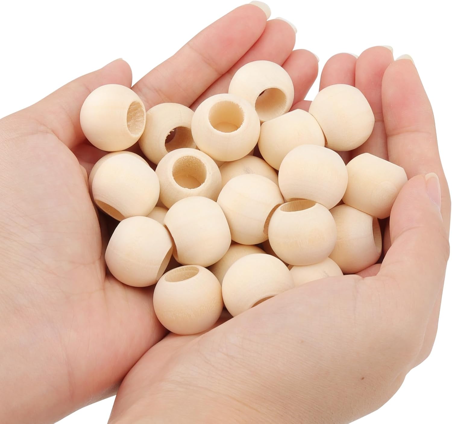 LEXININ 300 Pcs 20mm Unfinished Wood Beads, Large Hole Wooden Beads, Wood Macrame for DIY Crafts, Jewelry Making, Decorations (Pack of 2)