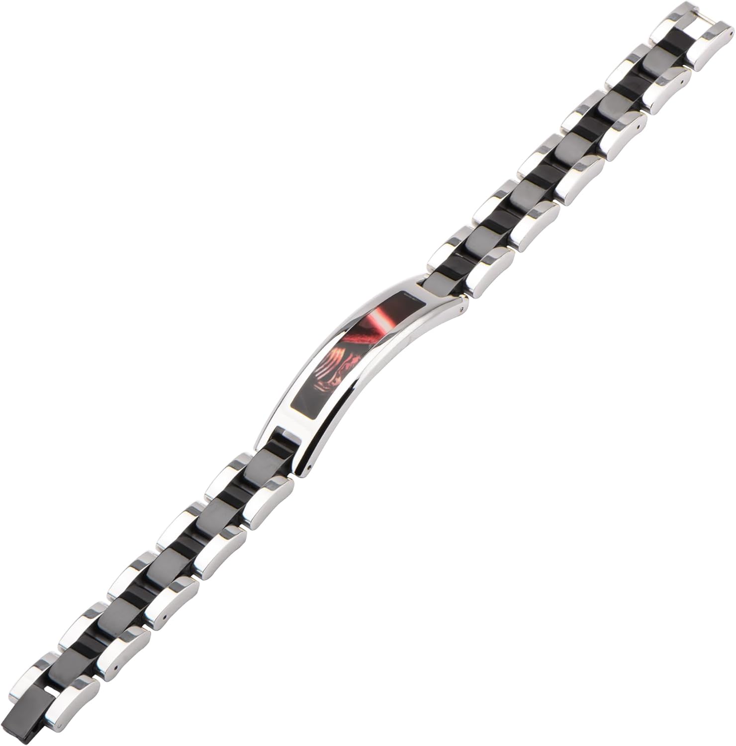 Star Wars Jewelry Episode 7 Kylo Ren ID Plate Stainless Steel Link Bracelet, 8.5"