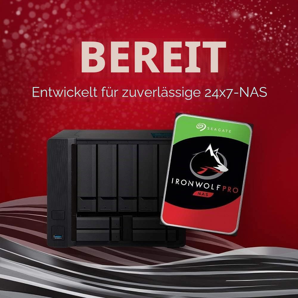 Seagate IronWolf Pro 12TB NAS interne Festplatte HDD - 3,5 Zoll SATA 6Gb/s 7200RPM 256MB Cache für RAID Netzwerk Attached Storage Data Recovery Service - frustfreie Verpackung