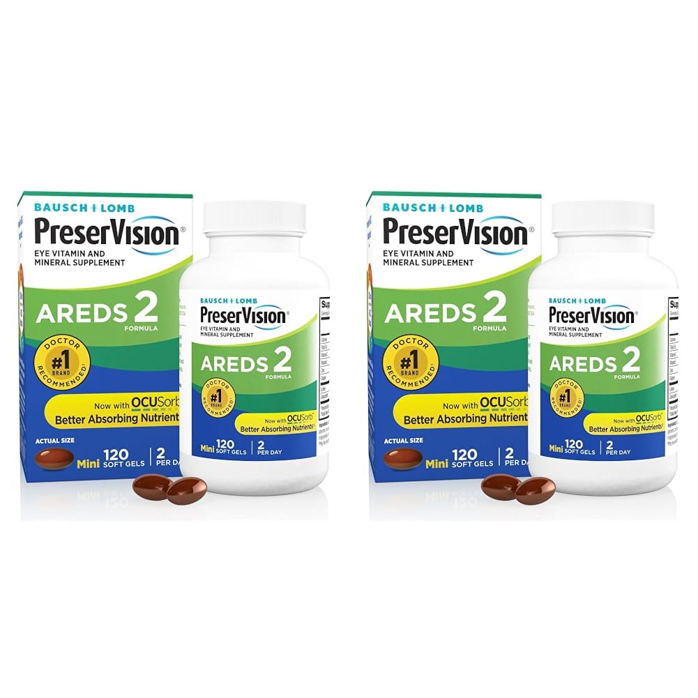 PreserVision AREDS 2 Eye Vitamin & Mineral Supplement, Contains Lutein, Vitamin C, Zeaxanthin, Zinc & Vitamin E, 120 Softgels (Packaging May Vary) (Pack of 2)