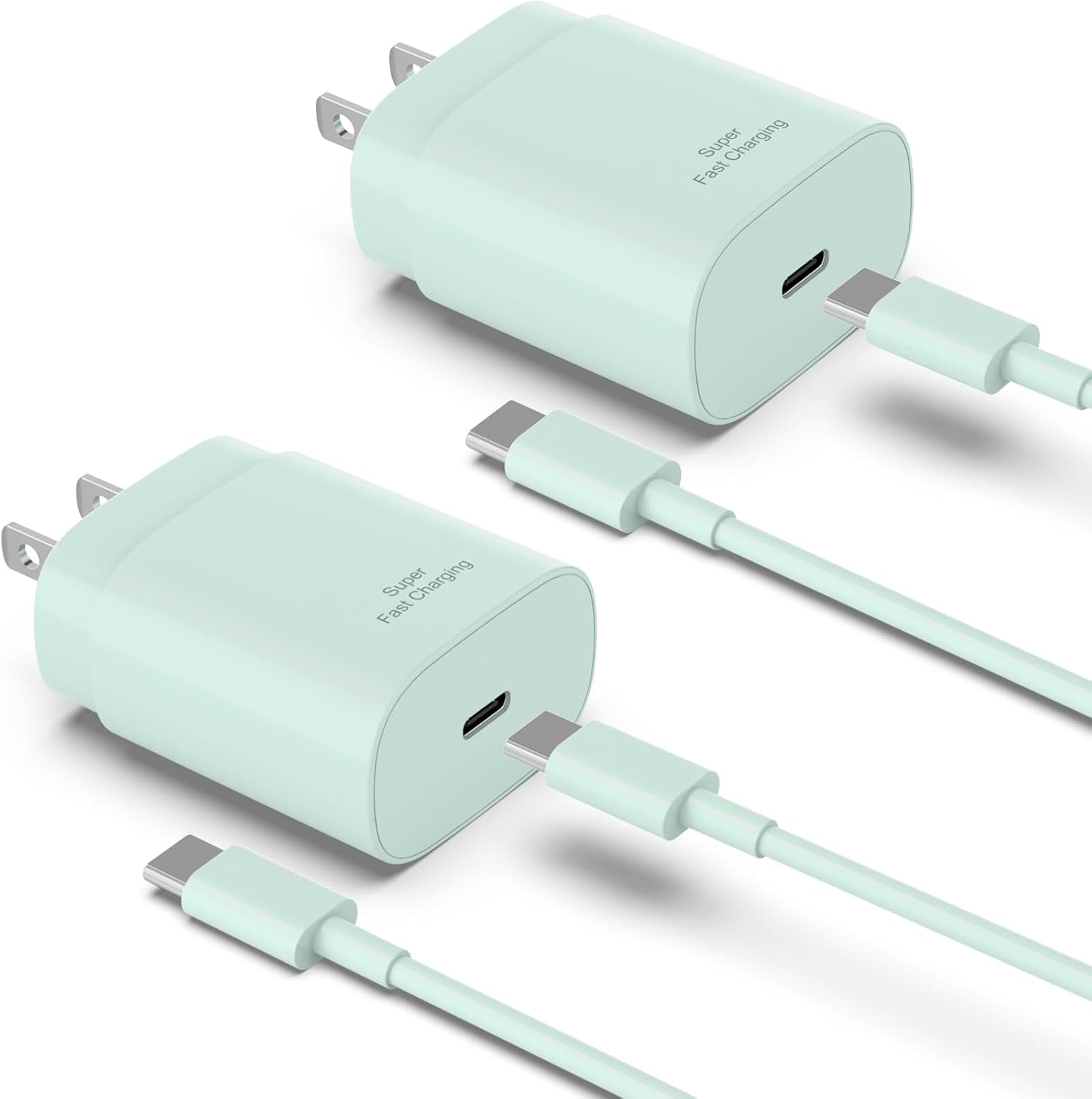 Type C Charger Fast Charging, 2Pack 25W USB C Charger Block with 6FT Cable