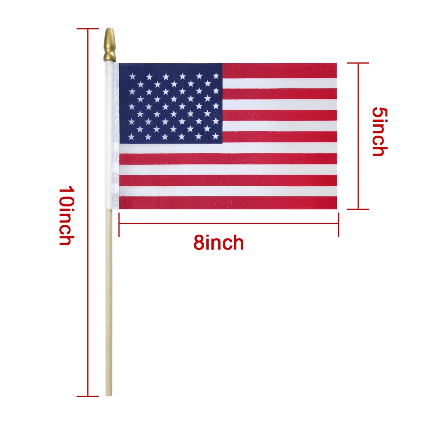 12x Kleine Amerikanische Flaggen – 15x10 Cm, Patriotische Dekoration