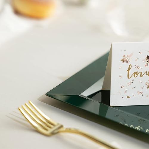 Miniatura 19 de 100 Pack Black Plastic Square Dessert Plates, 6.5" Disposable Salad Plates Heavy Duty Plates for Party, Wedding, Christmas, Easter