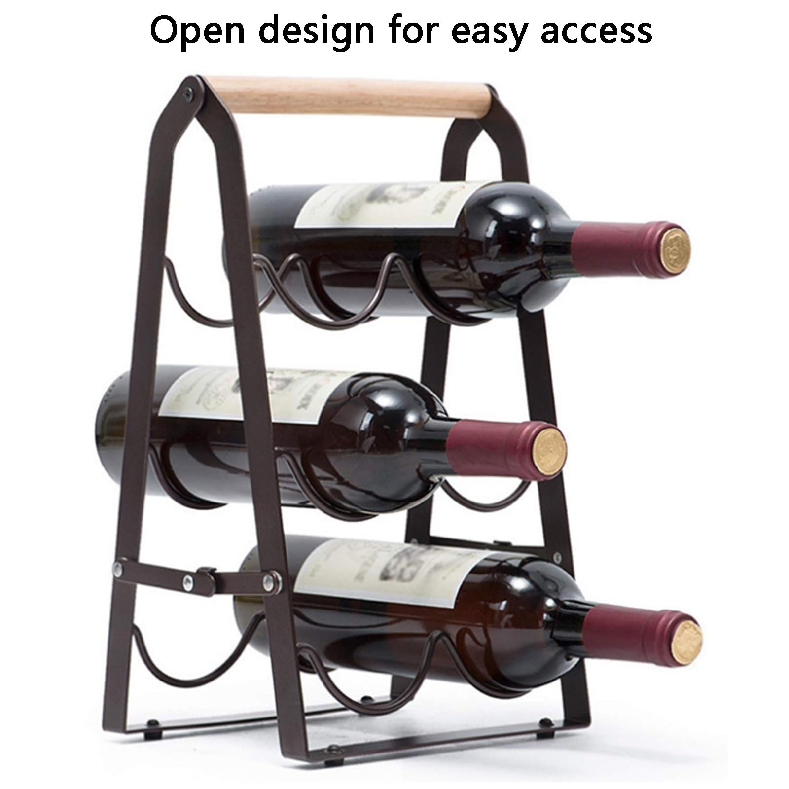 Soporte for Vino de Madera Mesa, diseño 3 Niveles