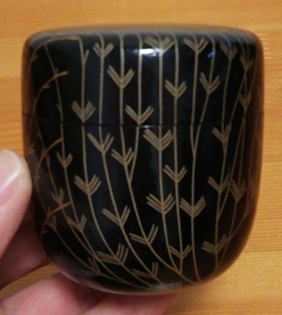 宗完書付 一閑塗 芽張 柳蒔絵 棗 共箱 茶道具 宗完書付 一閑塗 芽張 柳