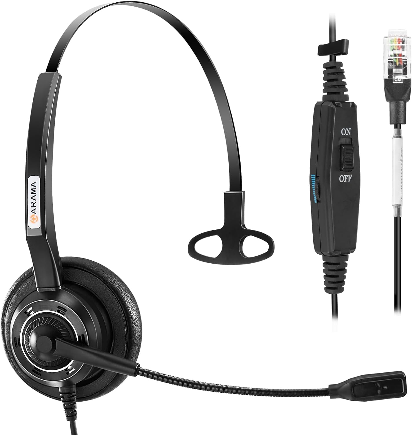 Phone Headset RJ9 with Microphone Noise Cancelling & Mute