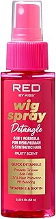 Red by Kiss Wig Spray, Extra Shine & Detangling Control for Remy, Human, Synthetic Hair, UV & Heat Protection, PH Balance & Long-Lasting Fragrance (2oz, Detangling)