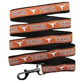 NCAA PET Leash, Medium, Texas Longhorns, Shiny & Colorful Leash for Dogs & Cats Licensed by The NCAA