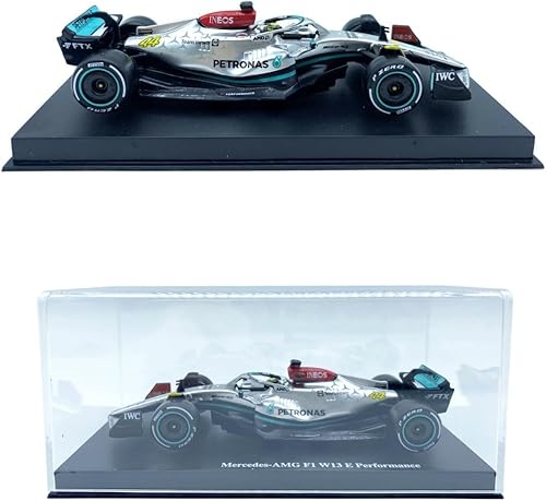 Miniatura 6 de Bburago 143 F1Mercedes AMGW13 #44 Lewis Hamilton 143 Racing Car W13 #44 Super Formula One Aleación Lujo Fundido a presión Colección Modelo (Tapa