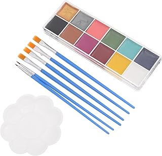 Hohopeti 12 Maquiagem De Halloween Maquiagem De Rosto De Halloween Maquiagem De Rosto Branco Paleta De Flash Maquiagem Pintura De Rosto Paleta De Maquiagem Pintura De Rosto Profissional