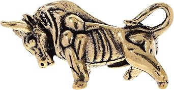 Sewroro Brass Bull Keychain Pendant Chinese Zodiac Bull Key Ring Pendant 2 pack Ox Animal Metal Keychain Bag Charm for Key Decor Daily Use New Year Gift
