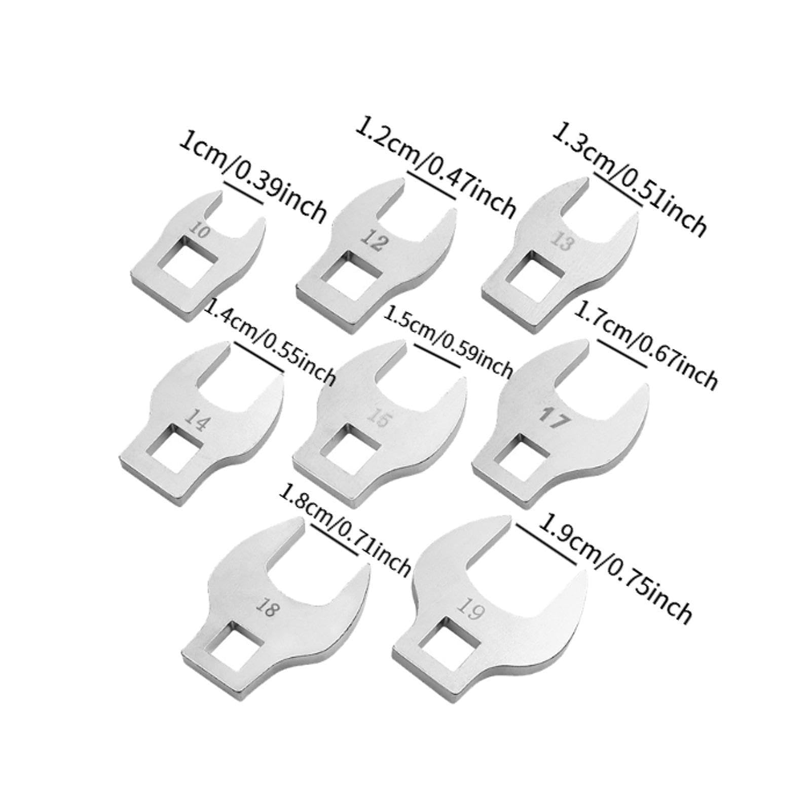 Klucz nastawny ze stali nierdzewnej, klucze nastawne szczękowe, zestaw kluczy płasko-oczkowych 8x 3/8" z napędem, płaskich, narzędzie ręczne, stal wysokowęglowa, profesjonalny 10 do 19 mm