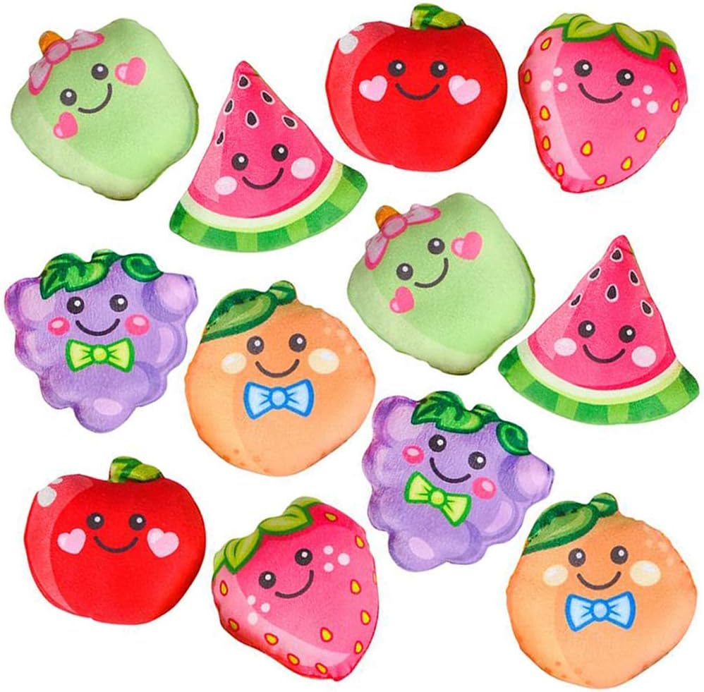 ArtCreativity Plush Fruit Toys for Kids, Set of 12, Soft and Cuddly