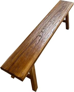 Oriental Style Solid Wood Elm Bench for Living Room, Dining Room, Entrance, Corridor, Office, Bedroom, Bathroom, Terrace