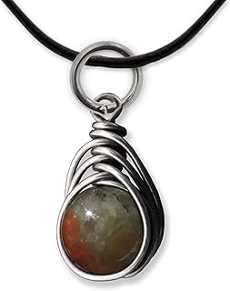 Coprolite Fossil Dinosaur Poop 6mm Herringbone Pendant in Steel, Copper, Bronze, Black Iron, Titanium, Sterling Silver, 14K Gold, Rose Gold, or Black Niobium Wire (Handmade)
