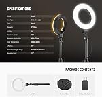 NEEWER Basics 5"/13cm lumière de bureau avec support, support de téléphone, 10W LED Selfie Light Compatible avec iPhone pour l'enregistrement vidéo Ordinateur portable Webcam Zoom Video Conference Lighting Maquillage, Noir BR60