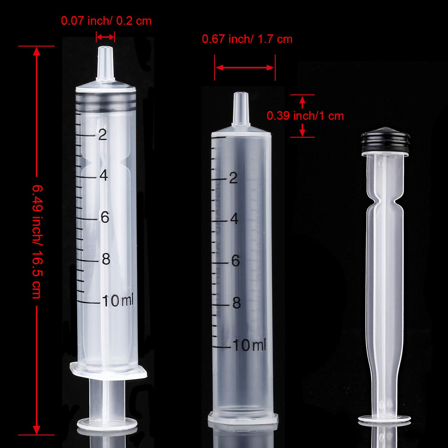 Frienda 20 Packs 10 ml Plastic Syringe with Measurement, No Needle Suitable for Scientific Labs, Measuring, Watering, Refilling | Large Plastic Measuring Tools for Food, Horse Care, Lab Dispensing, Graduated Markings, Reusable Multipurpose Applicators