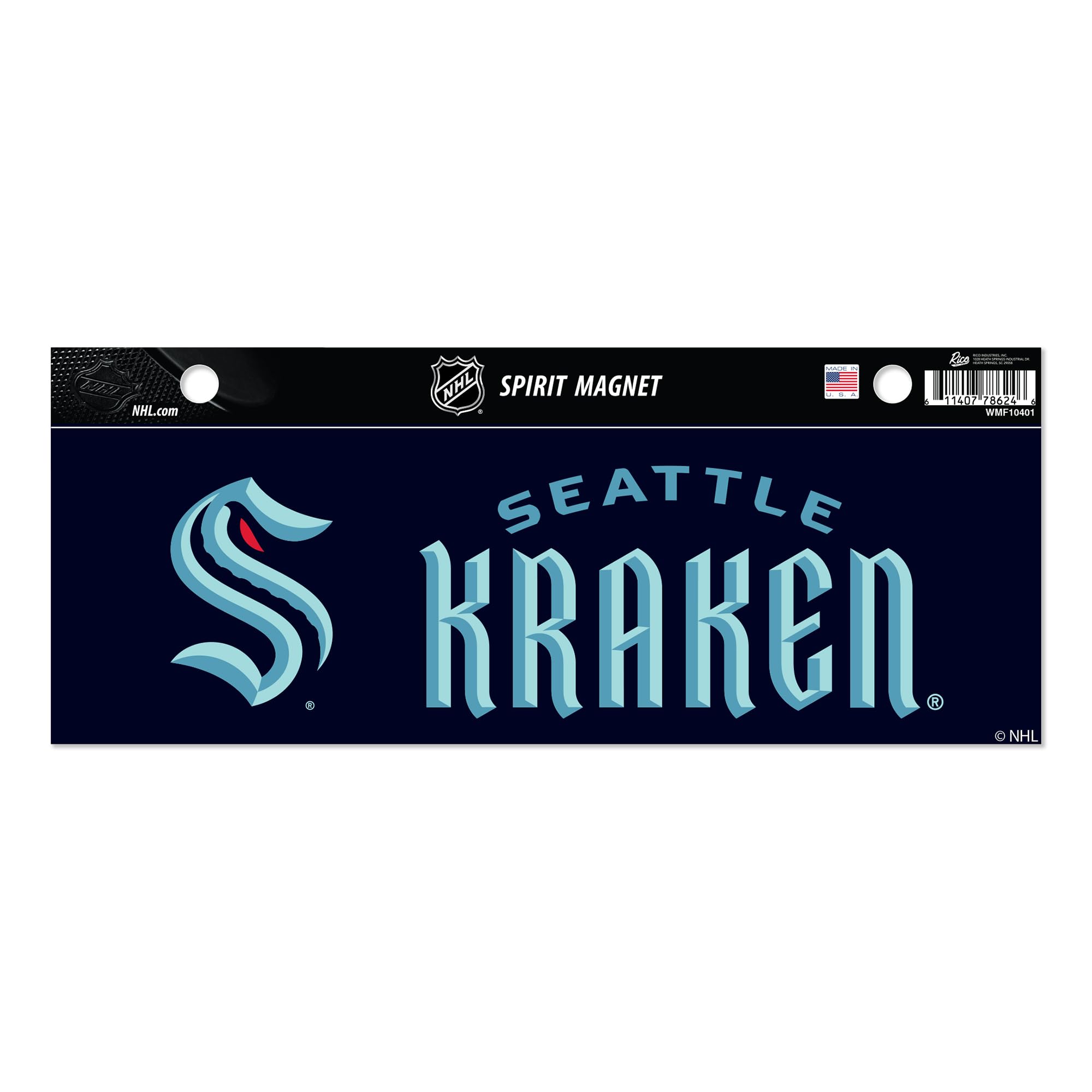 Rico Industries NHL Hockey Seattle Kraken 4 x 10 Team Spirit Magnet - Car, Home Décor - Refridgerator, Office, Kitchen
