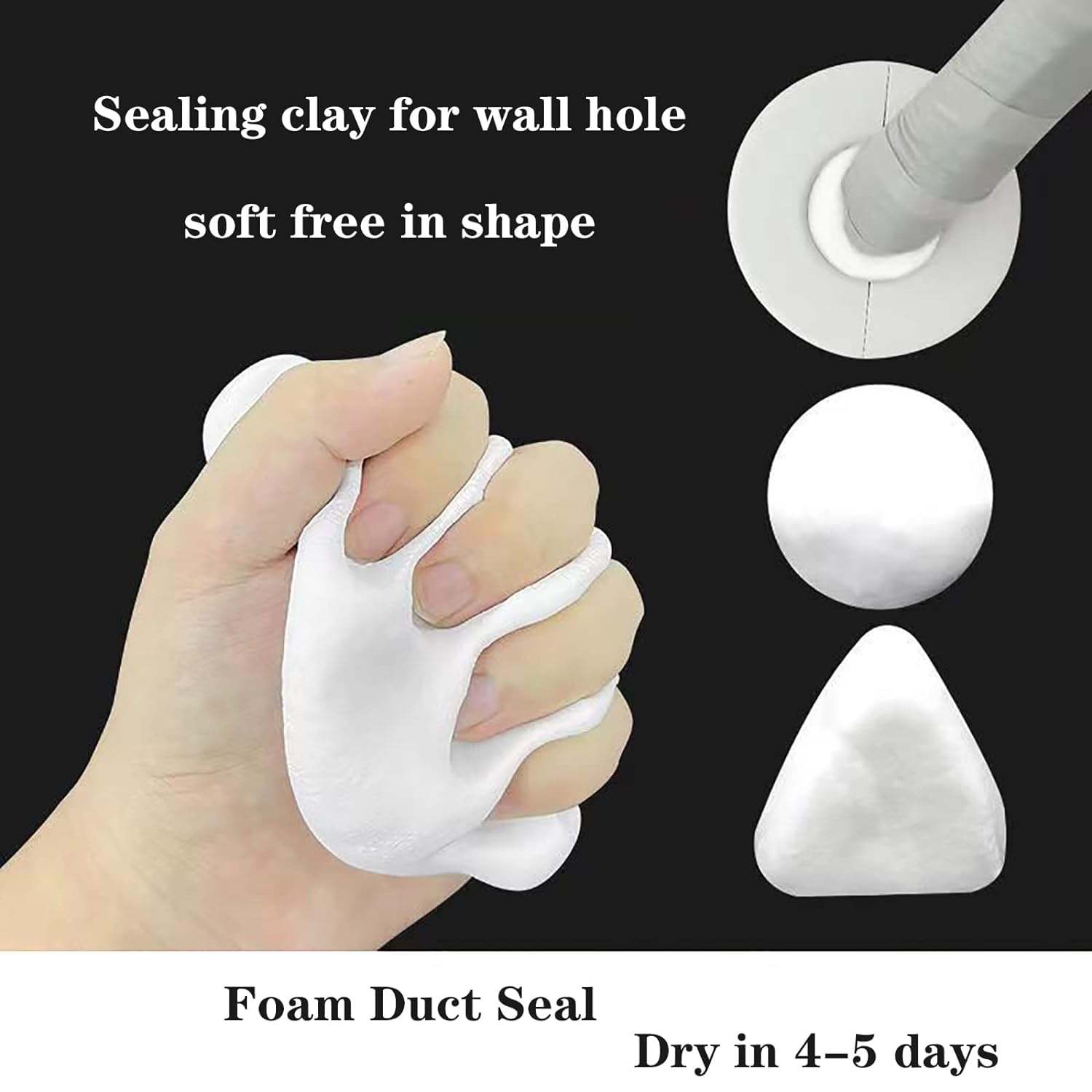 NIVAKINI Household Waterproof Sealant Mastic, Household Wall Hole Repair Mending Mud Sealant Sealing Repair, Fill Holes, Cracks, Gaps and Voids Around Windows, Doors, Pipes, Outlets, Vents (10)