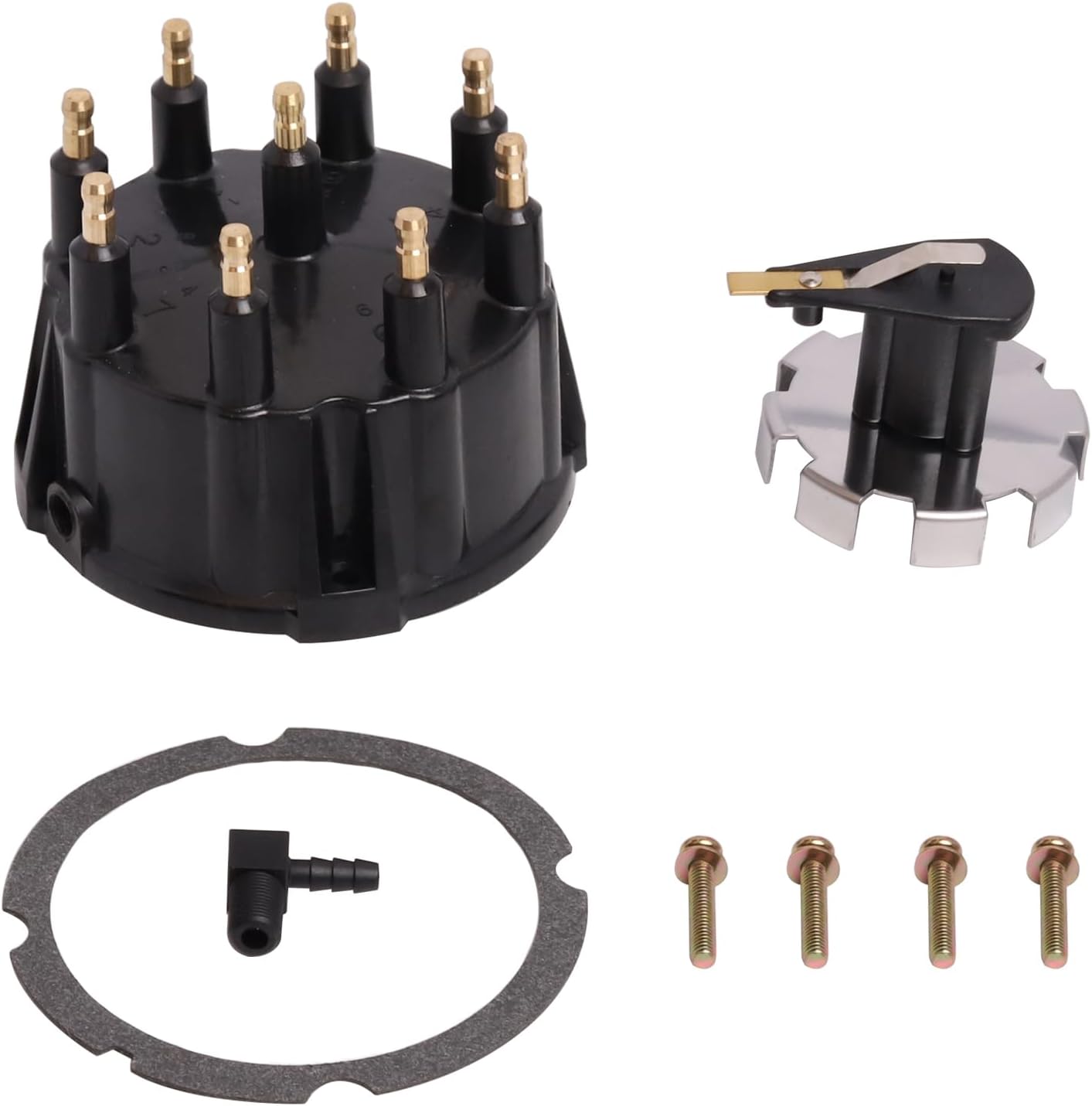 ENA Distributor Cap and Rotor Kit Compatible with 5.0L 5.7L 7.4L 8.2L 350 V8 Engines with V HEI Ignition System Replacement for 805759Q3 9-29317 805759T1 805759T2 805759T3