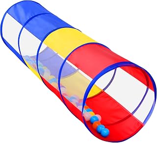 SweHouse Pop Up Kids Crawl Tunnel Tent for Toddlers Babies Infants Dogs - Colorful Play Tunnel with 2 Mesh Sides Indoor Outdoor Toy