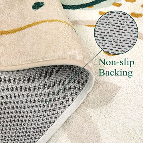 Lahome Green Hallway Runner Rug - 2X6 Washable Kitchen Runner Rug Boho Non-Slip Low-Plie Laundry Room Rug Soft Bathroom Runner Rug Botanical Print Throw Carpet Runner For Entrance Bedroom Living Room #TOP7