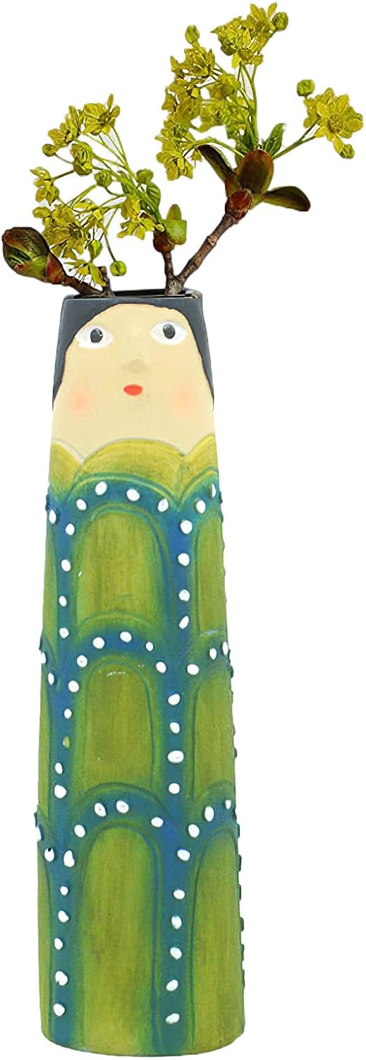 8pcs Spring Bud Vases, Bohemian Family Resin Vase Boho Cute Home Decor, Character Face Vase Flower Plant Holder Hand Painted Bathroom Shelf Decor Living Room Wedding Centerpieces