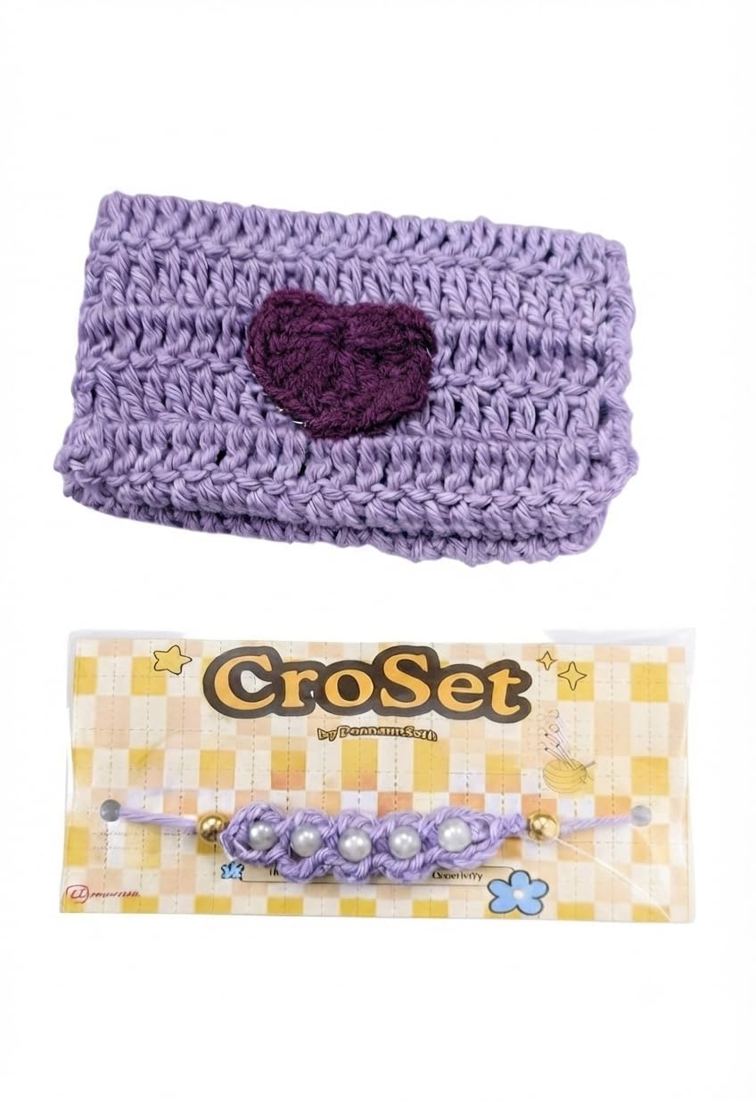 Handmade Crochet Wallet & Floral Rakhi Combo Set | Lavender Crochet Rakhi Bracelet with Pearl & Crochet Wallet with Magnet Closure | Cute Card Holder, ID Case & Cash Pouch | Raksha Bandhan Gift-image-34
