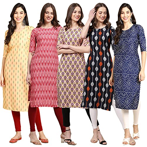Image of Pinkmint Women's Crepe Digital Print Straight Kurta (D-353-345-369-360-370)
