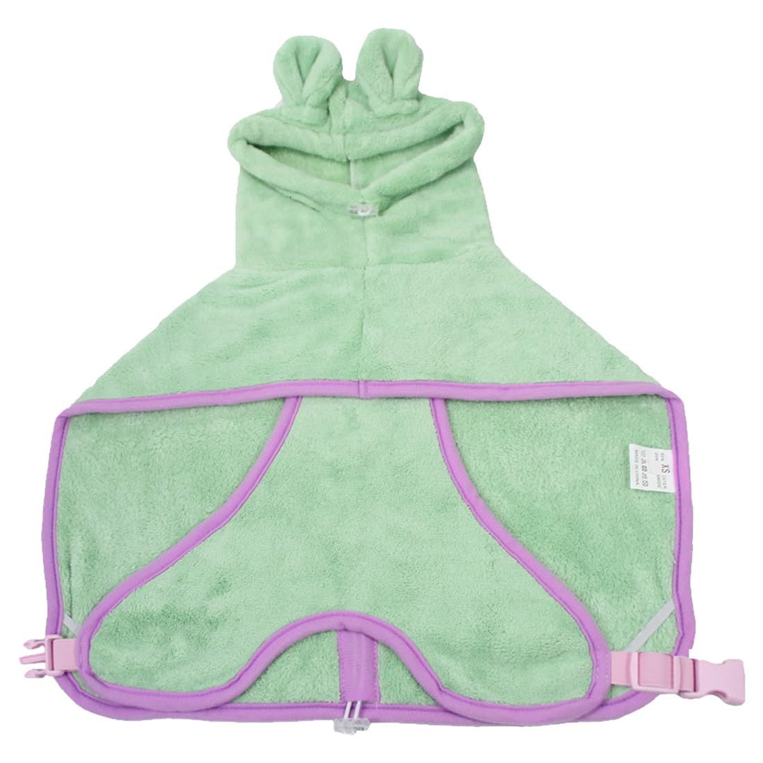 DOTEYAYP Dog Drying Coat with Hood, Adjustable Soft Wrap Bathrobe with Buckle, Super Absorbent Fast Drying Tower for Small, Medium, Large Dog Cats (Large, Green)