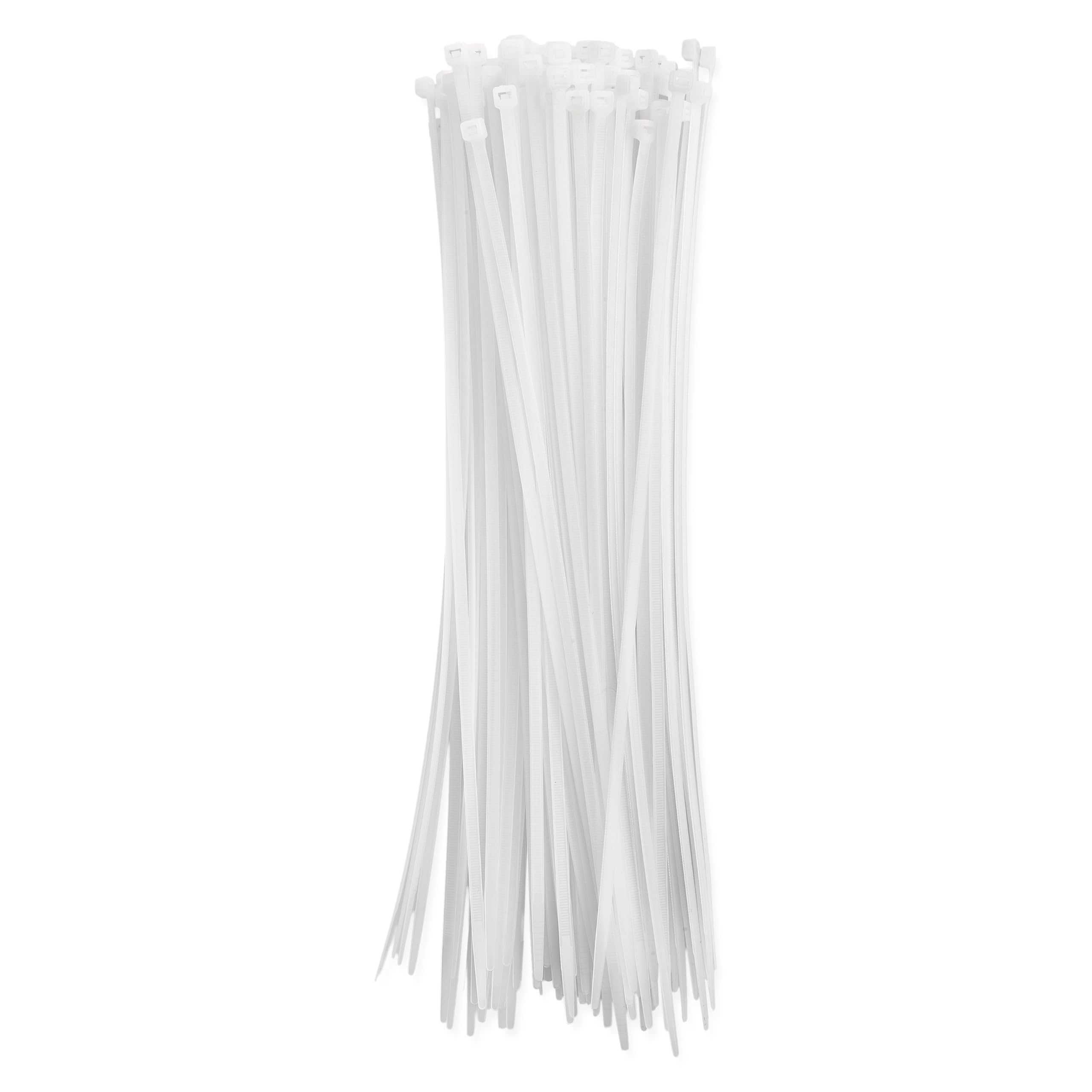 EMOS - Pack of 100 Nylon PA66 Cable Ties for Indoor Use, 350 x 4.8 mm - for max. Ø 9 cm Cable Bundle - Durable Cable Management Self-Locking for Garage, Home and Workshop - White