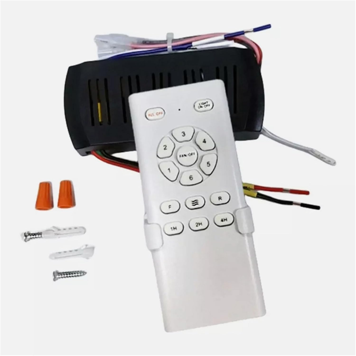Ceiling Fan Light Remote Control Receiver Kit 6 Speed Dimmer DC Output Remote Control Ceiling Fan Kit Control Switch(A)