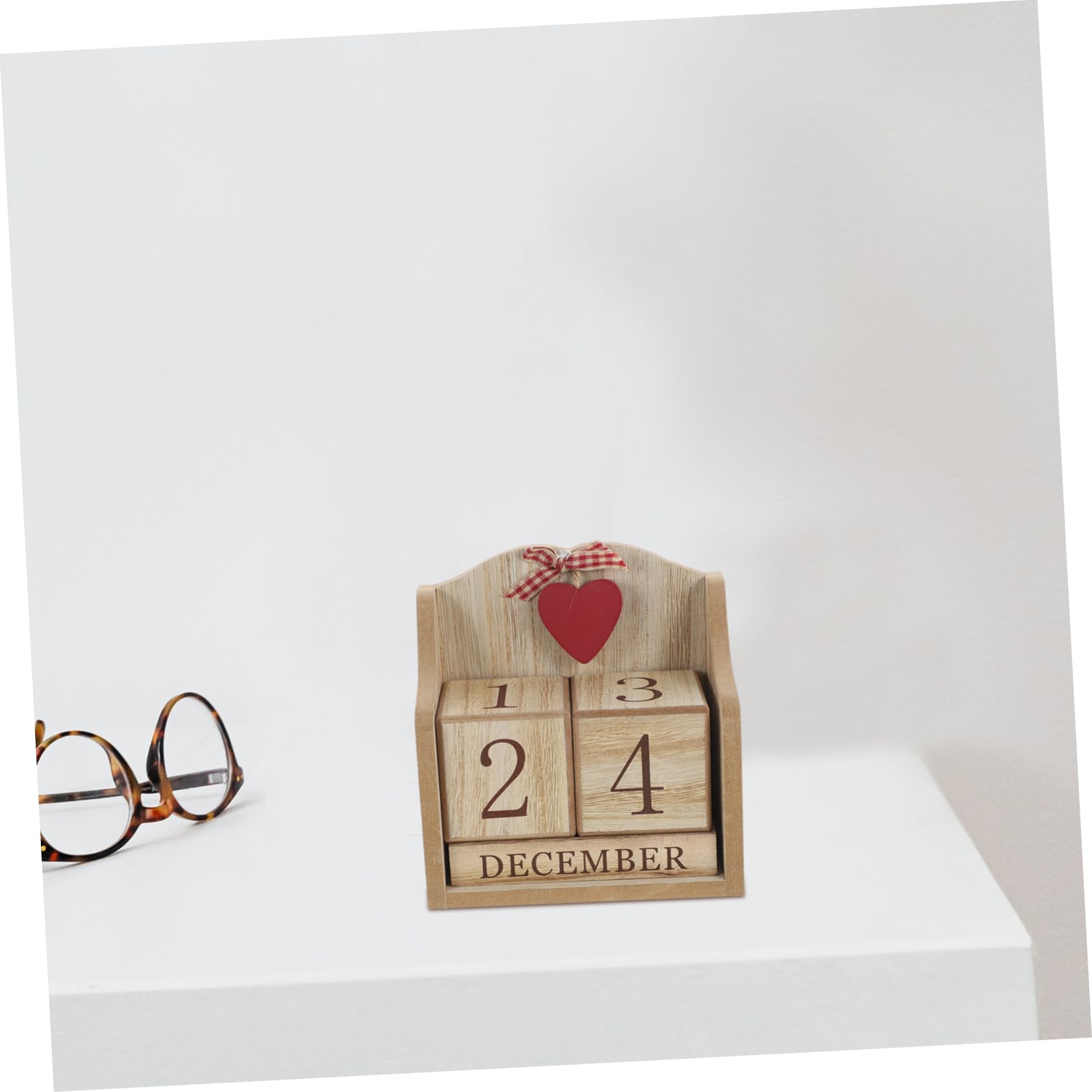 VILLCASE Calendario Da Tavolo Con Data Perenne in Legno Da 2 Pezzi Per Ufficio Studio E Casa Senza Batteria Richiesta