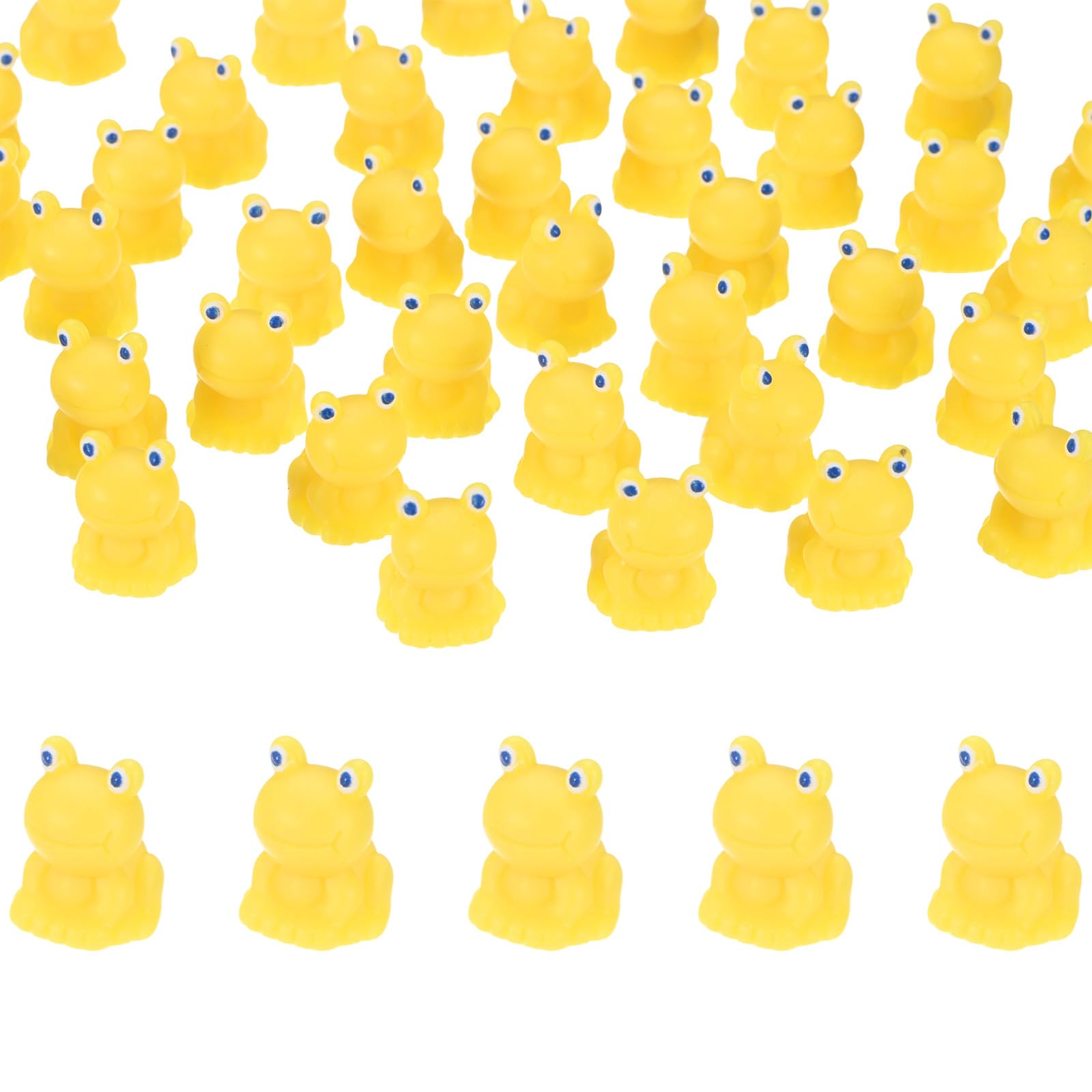 M METERXITY 20-Pack Mini Resin Frogs, Small Tiny Frog Figurines for Fairy Garden Decor/Micro Landscaping Home/Aquarium/Craft Supplies, Cute Resin Animal Statues [Yellow]