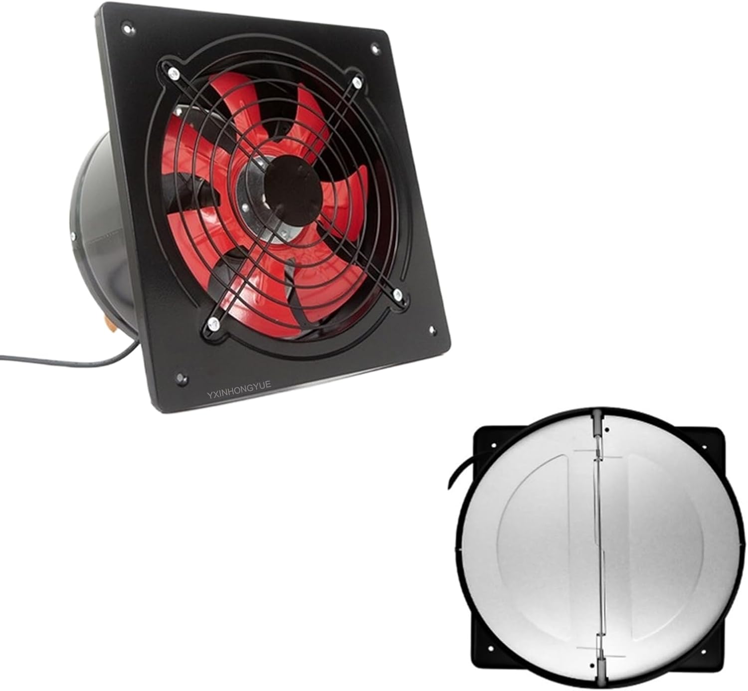 14"/16" Low Noise Kitchen Exhaust Fan 220V - High Airflow Wall-Mounted Metal Ventilator with Adjustable Speed for Office & Commercial Use