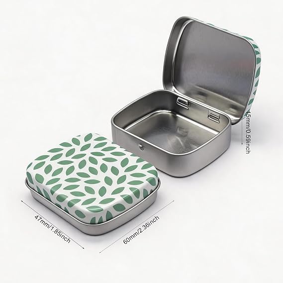 4 Pcs Rectangular Small Tin Box Small Metal Tin Small Tins with Lids Empty Hinged Tins Metal Tins with Lids Mini Portable Small Storage Container for Candy Key Earring Coin Organizer 6 x 4.7 x 1.5cm