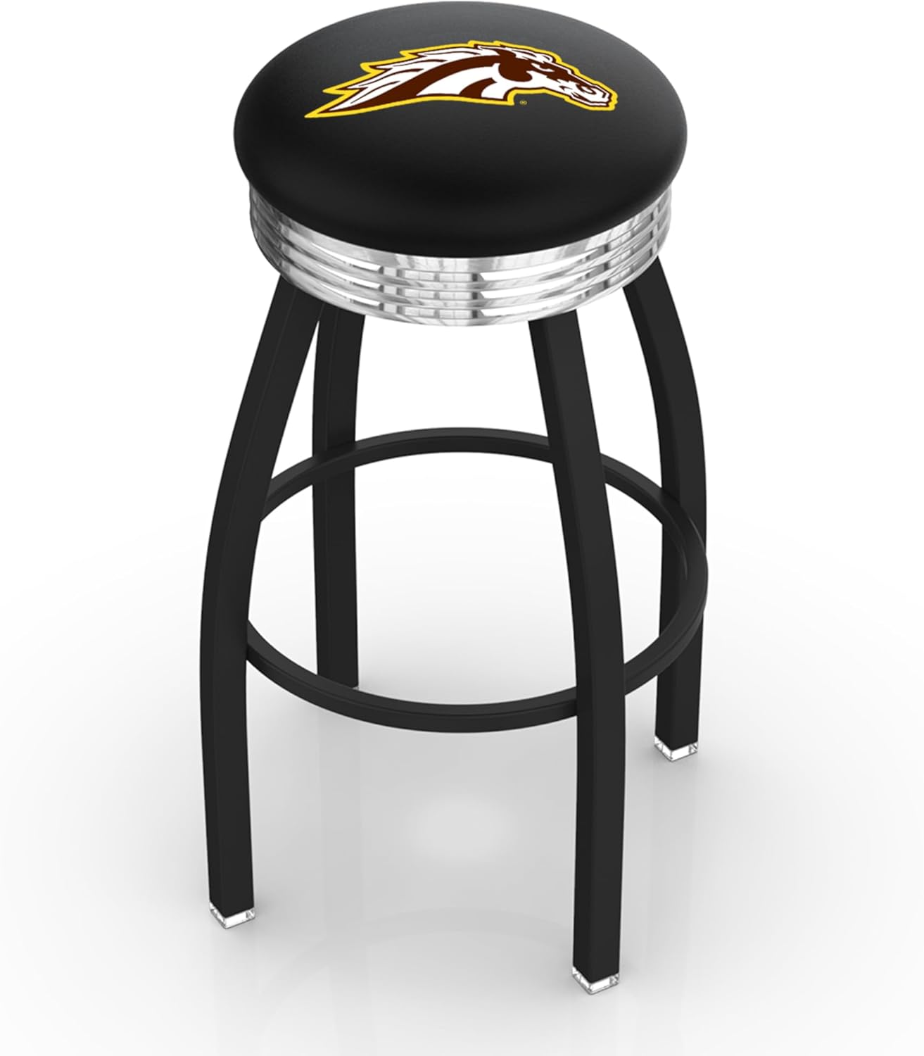 HBS L8B3C Western Michigan 25" Swivel Counter Stool with a Black Wrinkle and Chrome Finish